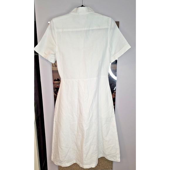 Vineyard Vines Womens White Tie Front Dress 6 Linen Cotton Blend Vacation Resort - Picture 6 of 8